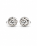 Classic Round Bezel Stud Diamond Earrings 14K