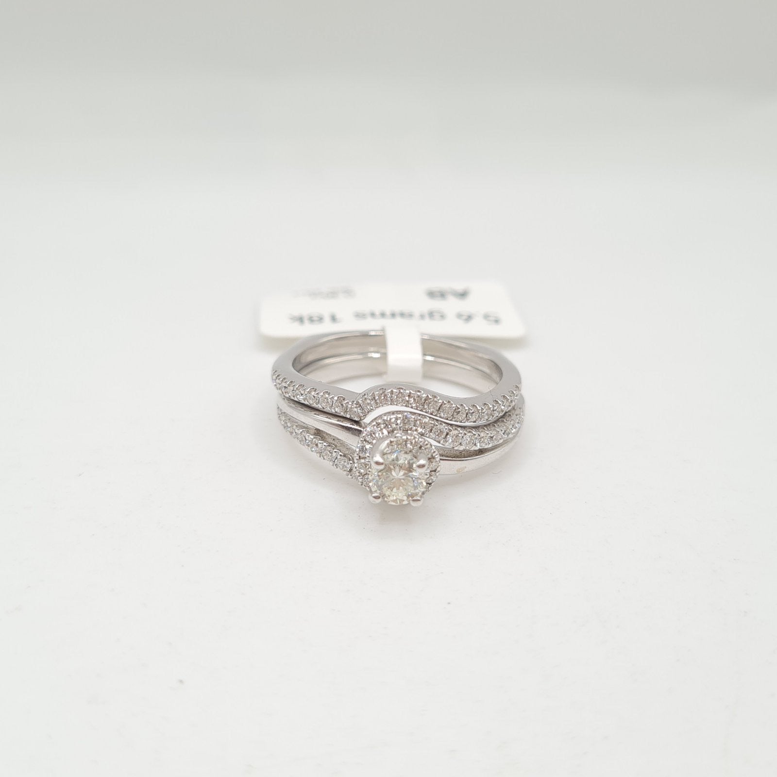 Round Split Shank Engagement Ring Paved Diamond Ring 18K
