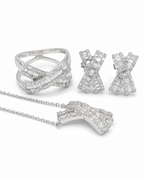 Crossover Baguette Diamond Jewelry Set 14K