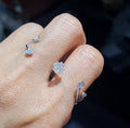 Classic Round Halo Paved Diamond Knuckle Ring 18K