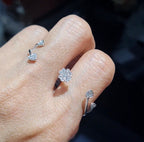 Classic Round Halo Paved Diamond Knuckle Ring 18K