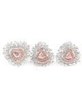 Rare Fancy Pink Diamond Heart Halo Cluster Diamond Jewelry Set 14K