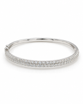 Classic White Gold Half Eternity Diamond Bangle Bracelet 14K