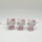 Pink Ruby Gemstones Hello Kitty Statement Diamond Jewelry Set 14K