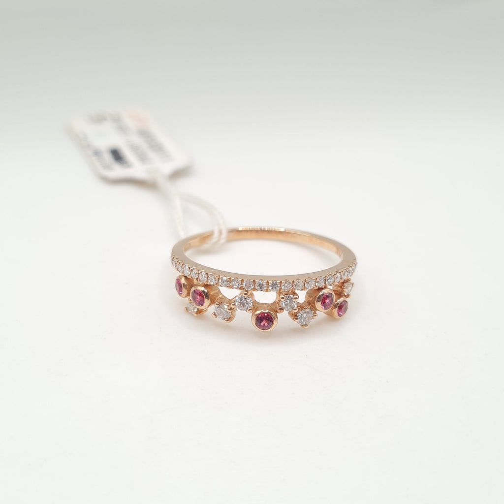 Rosegold Crown Diamond Ring 14K