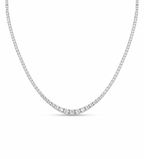 Classic Eternity Box Type Round Pave Tennis Diamond Necklace 18K
