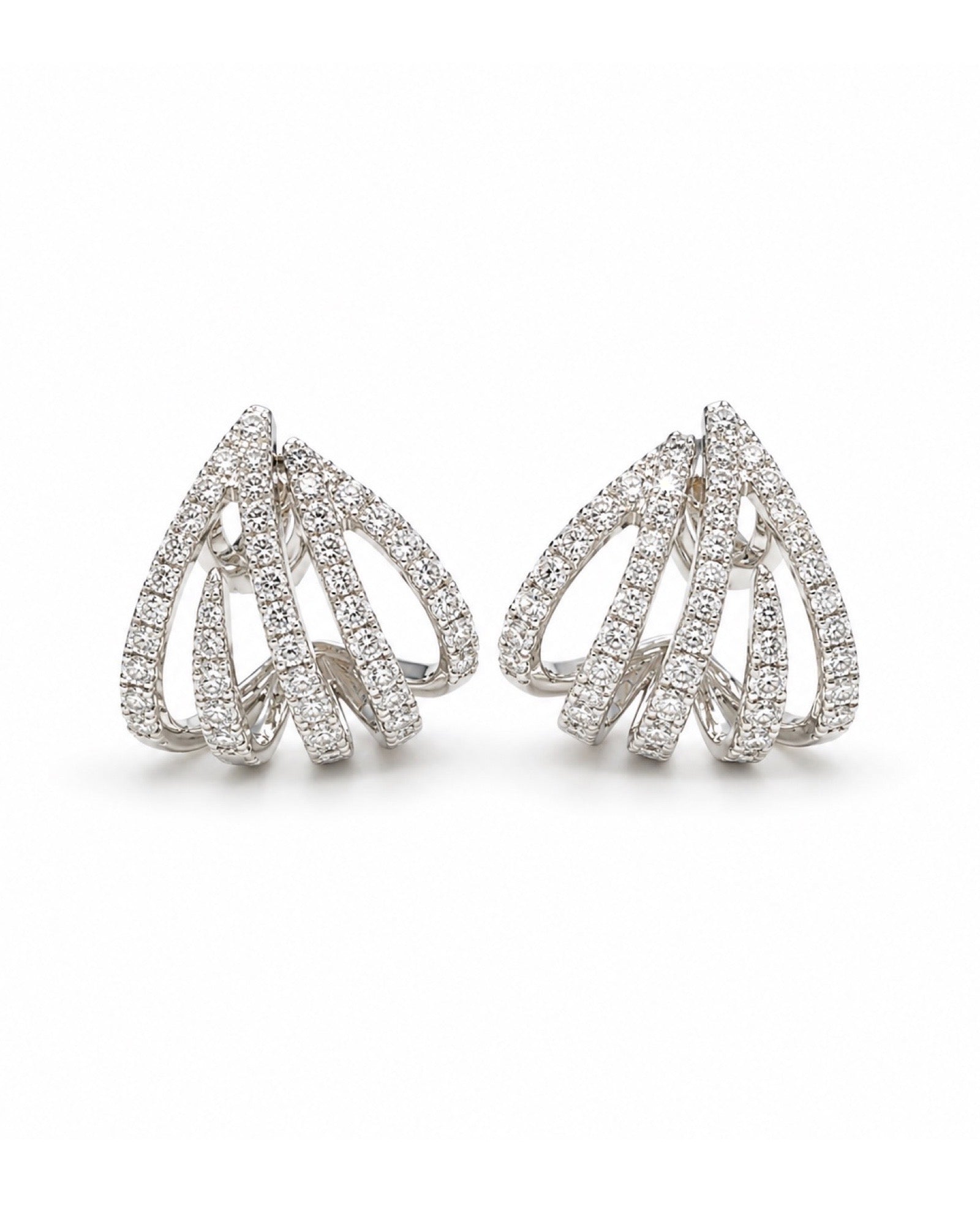 Huggie Paved Diamond Earrings 18K