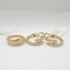 Golden Serpent Hoop Paved Diamond Jewelry Set 14K
