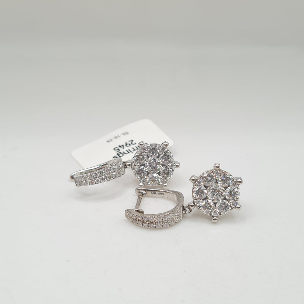 XX Classic Round Invisible Setting Hoop Diamond Earrings 18K