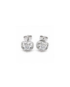 Classic 0.58cts Round Solitaire Heart Halo Stud Diamond Earrings 18K