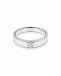 Classic 0.15ct Princess Solitaire Band Diamond Ring 14K
