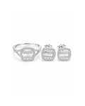 Classic Cushion Halo Twisted Paved Diamond Jewelry Set 14K