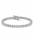 Classic 4.20CTW Round Solitaire Full Eternity Diamond Bracelet 18K