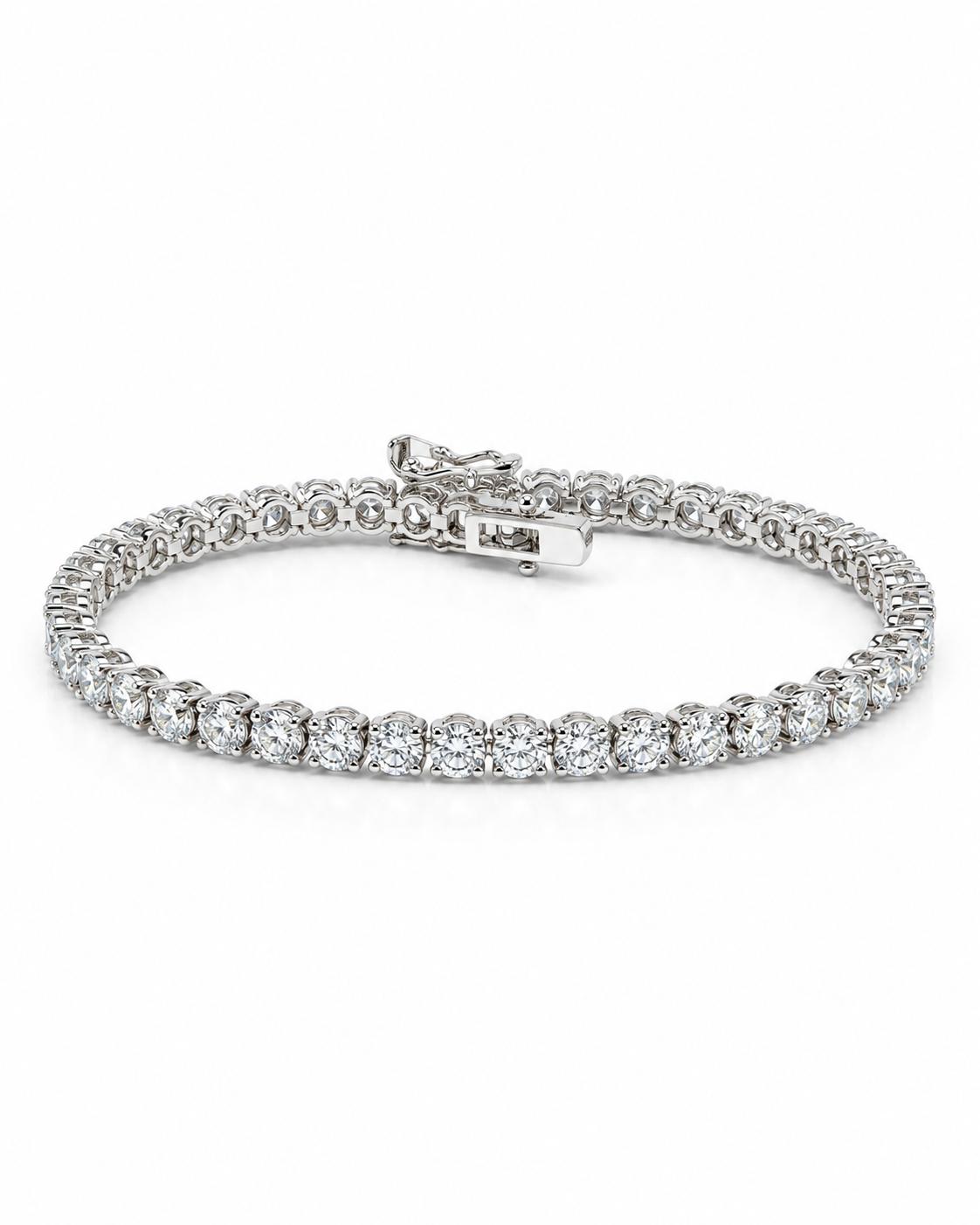 Classic 4.20CTW Round Solitaire Full Eternity Diamond Bracelet 18K