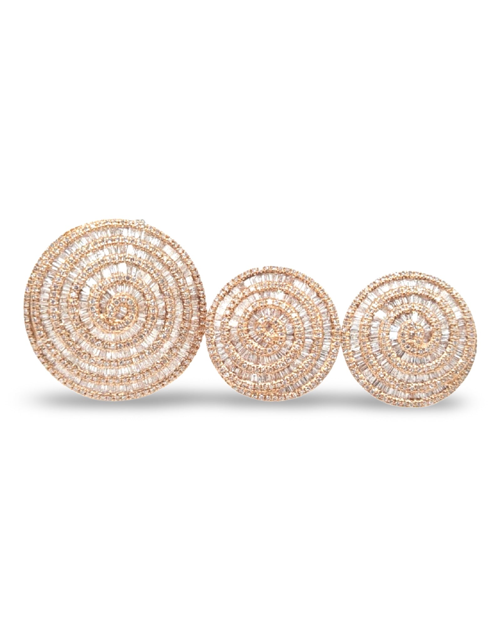Rosegold Round Statement Diamond Jewelry Set 14K