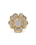 Golden Flower Diamond Ring 18K