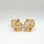 Swirl Overlap Golden Diamond Earrings 18K