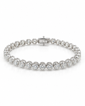 Classic 6.70CTW Round Solitaire Full Eternity Diamond Bracelet 18K