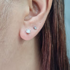 0.20cts Round Solitaire Enlarged Stud Diamond Earrings 14K