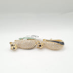Panther Deco Golden Hoop Diamond Earrings 18K