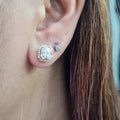 Classic Rosegold Piecut Stud Diamond Earrings 18K