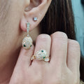 Golden Serpent Paved Dangle Diamond Jewelry Set 14K