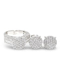 X Classic Round Paved Stud Diamond Jewelry Set 14K