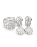 Classic Round Invisible Setting Millionaire’s Dangling Diamond Jewelry Set 14K