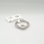 1ct Pear Solitaire Paved Wrap Diamond Engagement Ring 18K