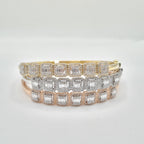 Cushion Halo Statement Diamond Bracelet Bangle 14K 16cm