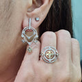 Multi Charm Dangle Diamond Jewelry Set 14K
