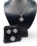 Deco Halo Floral Marquise Diamond Jewelry Set 14K