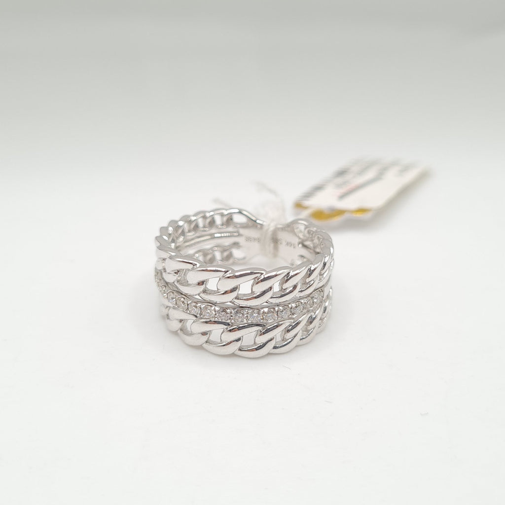 Unisex Chain Diamond Ring 14K