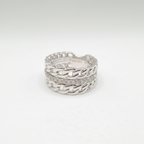Unisex Chain Diamond Ring 14K
