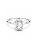 Classic Emerald Piecut Invisible Setting Diamond Ring 18K