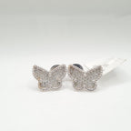 Classic Butterfly Paved Diamond Earrings 14K