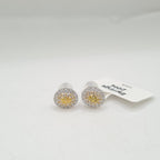 Fancy Yellow Colored Diamonds Oval Stud Diamond Earrings 18K