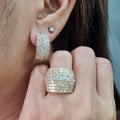 Golden Baguette Round Layered Diamond Jewelry Set 14K