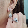 Serpent Paved Dangle Diamond Jewelry Set 14K