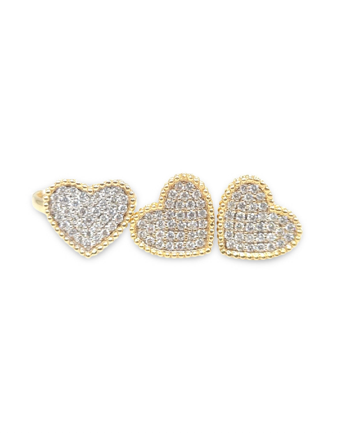 Classic Heart Paved Diamond Jewelry Set 14K