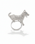 Art Deco Dog Diamond Ring 14K
