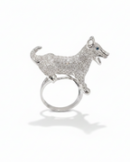 Art Deco Dog Diamond Ring 14K