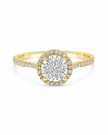 Classic Round Enlarger Setting Golden Diamond Ring 14K