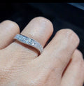 Wave Round Paved Half Eternity Diamond Ring 18K