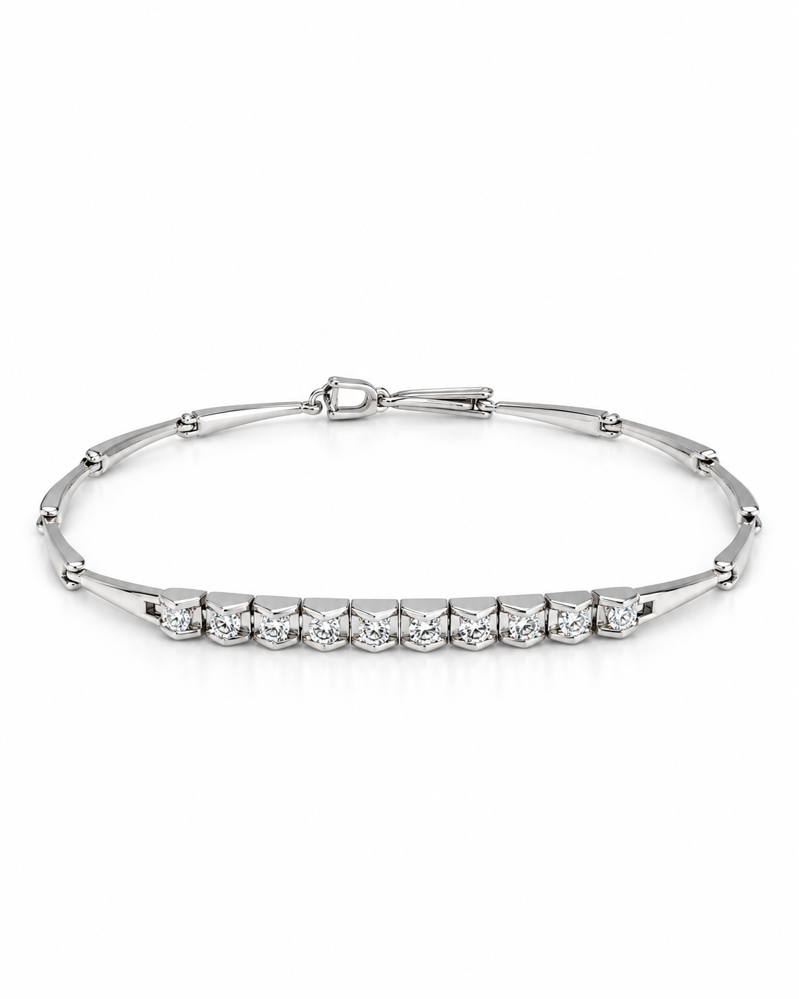 Classic Diamond Floaters Link Chain Diamond Bracelet 18K