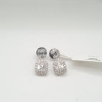 Classic Emerald Drop Dangle Diamond Earrings 18K
