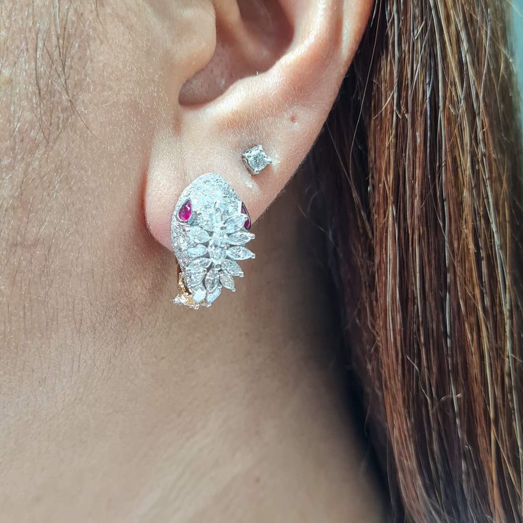 Serpent Marquise Hoop Diamond Earrings 18K