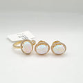 Golden Opal Gemstones Oval Halo Diamond Jewelry Set 14K