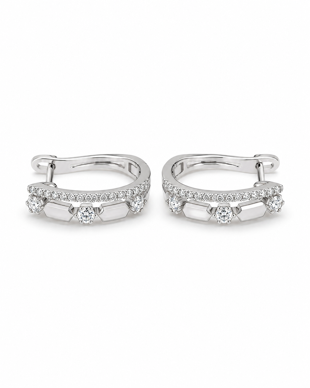Classic Hoop Diamond Earrings 14K