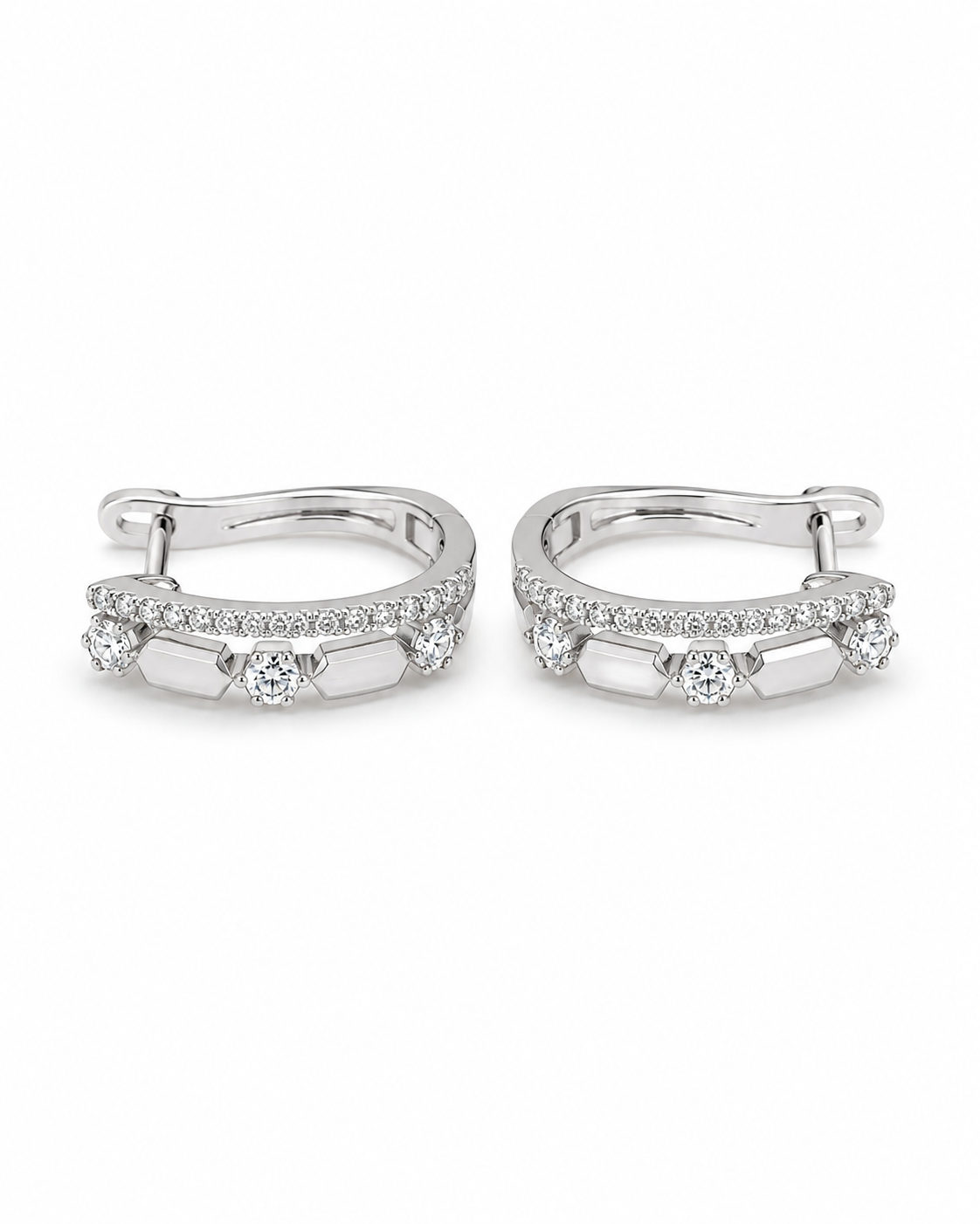 Classic Hoop Diamond Earrings 14K